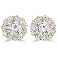 2.05 Ct Ladies Round Cut Diamond Stud Earring In 14 kt Yellow Gold